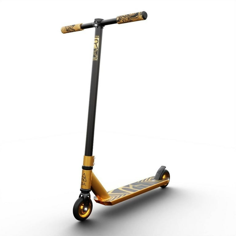 Rail RX Pro Kick Scooter, Gold, Lightweight Aluminum Deck, 100mm