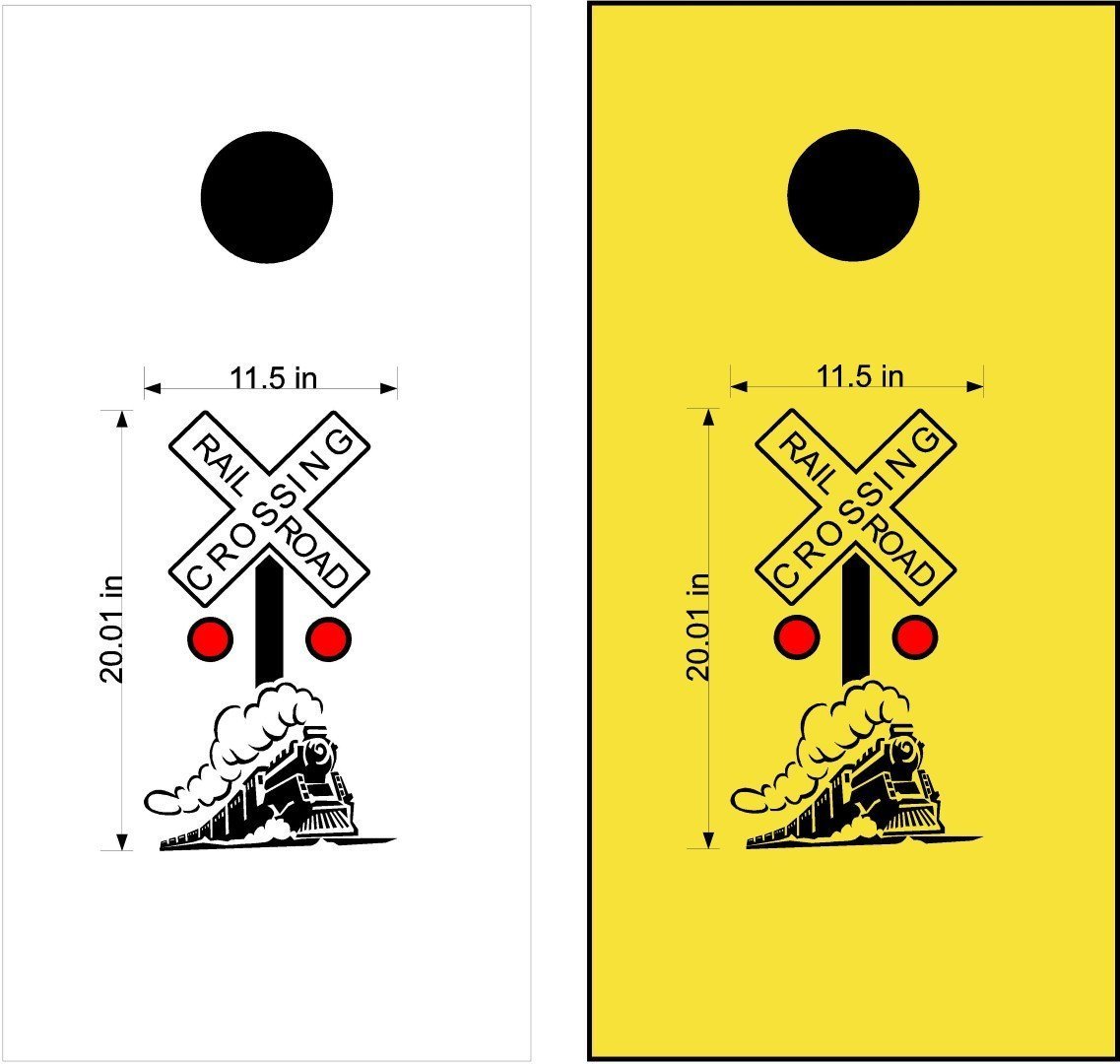 Rail Road Crossing Train Cornhole Board Vinyl Decal Sticker - Walmart.com