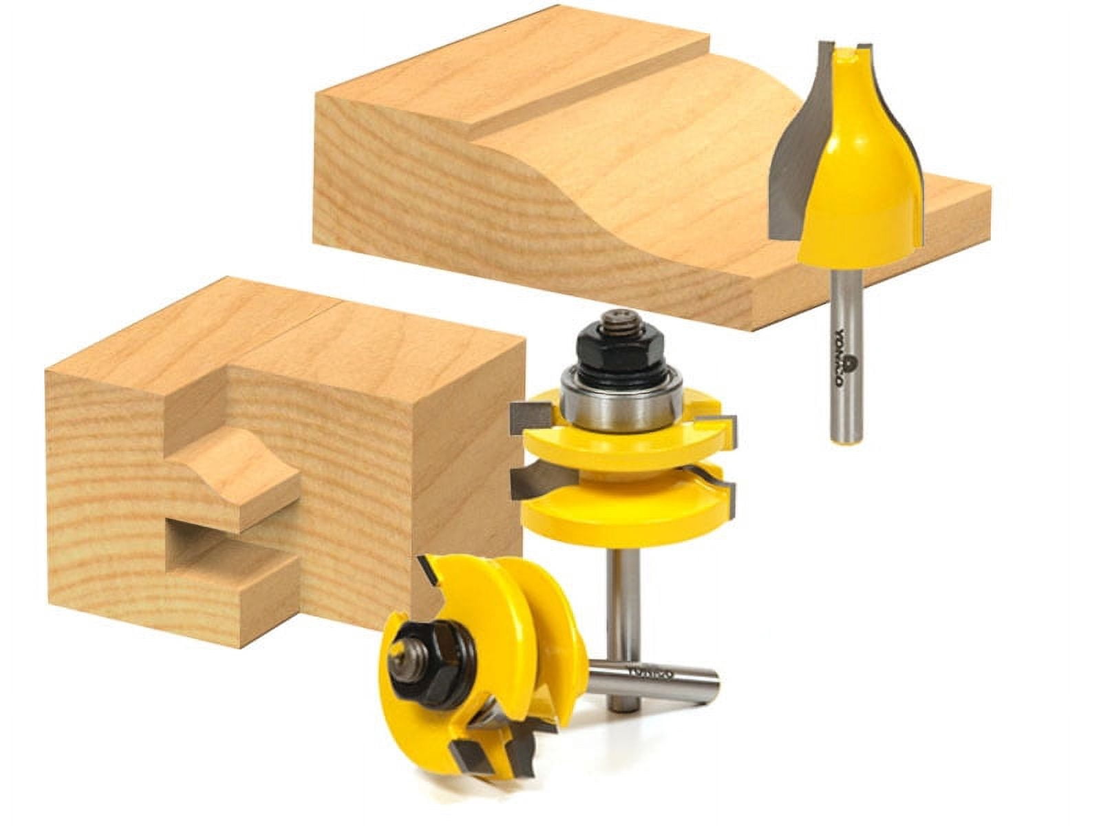 Panel Raiser Rail and Stile w/ Vertical Panel Raiser 3 Bit Set Ogee 1/4