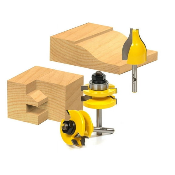 Rail and Stile w/ Vertical Panel Raiser 3 Bit Set Ogee 1/4" Shank Yonico 12334q