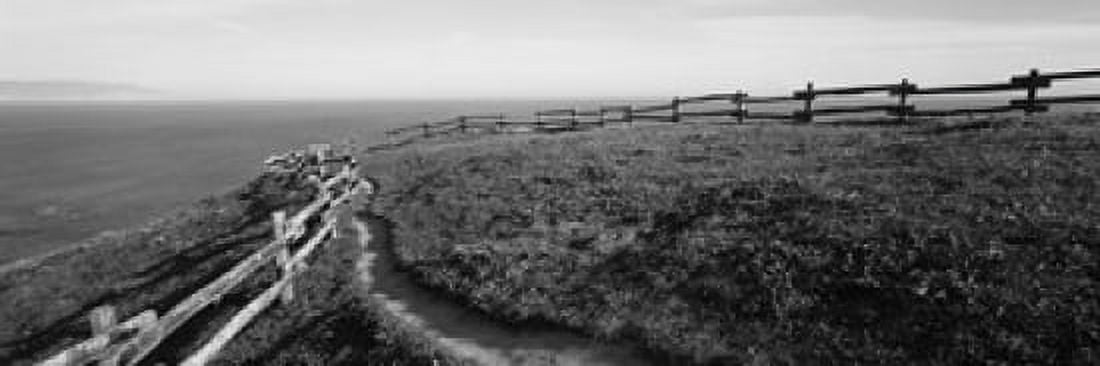 Rail fence at the coast Point Reyes California USA Canvas Art - Panoramic Images (36 x 12)
