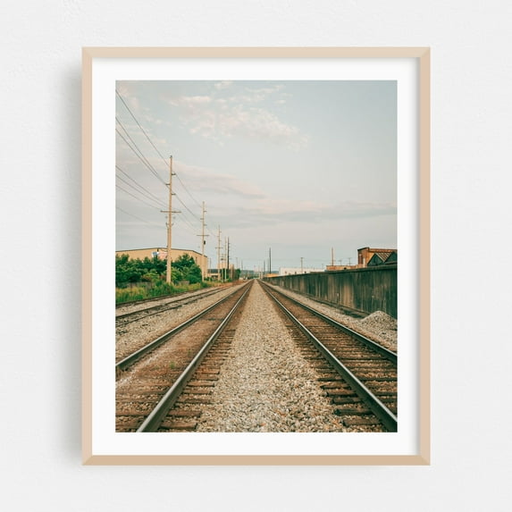 Rail in Ashland 02 - Ashland Kentucky Photography Oak Framed Wall Art Print 16 x 20 inches