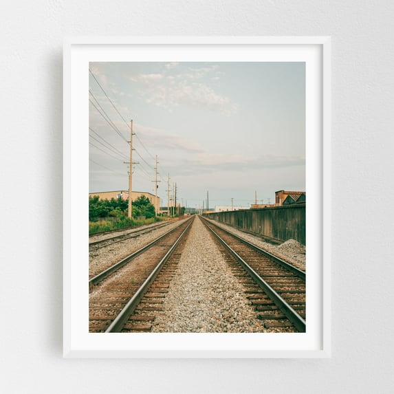 Rail in Ashland 02 - Ashland Kentucky Photography Railroad Industrial Rustic Scenic Vintage White Framed Wall Art Print 6 x 8 inches