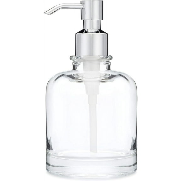 Rail19 Derby Soap Dispenser with Metal Pump - Liquid Hand Soap & Lotion for Kitchen and Bathroom, 10oz (Cali Chrome)