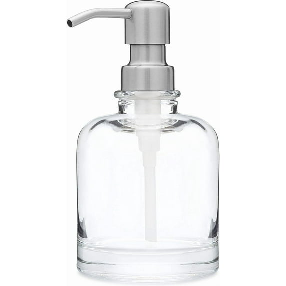 Rail19 Derby Soap Dispenser with Metal Pump - Liquid Hand Soap & Lotion for Kitchen and Bathroom, 10oz (Farmhouse Stainless)