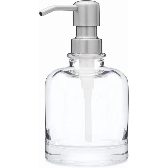 Rail19 Derby Soap Dispenser with Metal Pump - Liquid Hand Soap & Lotion for Kitchen and Bathroom, 10oz (Farmhouse Stainless)