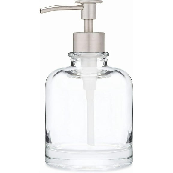 Rail19 Derby Soap Dispenser with Metal Pump - Liquid Hand Soap & Lotion for Kitchen and Bathroom, 10oz (Luxe Stainless)