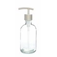 thumbnail image 1 of Small Recycled Glass Soap Dispenser with Metal Pump (Stainless Modern), 1 of 3