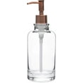 thumbnail image 1 of Rail19 Sonoma Clear Glass Soap Dispenser - Liquid Hand Soap & Lotion for Kitchen and Bathroom Countertop, 10oz (Copper Rustic), 1 of 3
