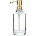 thumbnail image 1 of Rail19 Sonoma Clear Glass Soap Dispenser - Liquid Hand Soap & Lotion for Kitchen and Bathroom Countertop, 10oz (Farmhouse Brass), 1 of 3