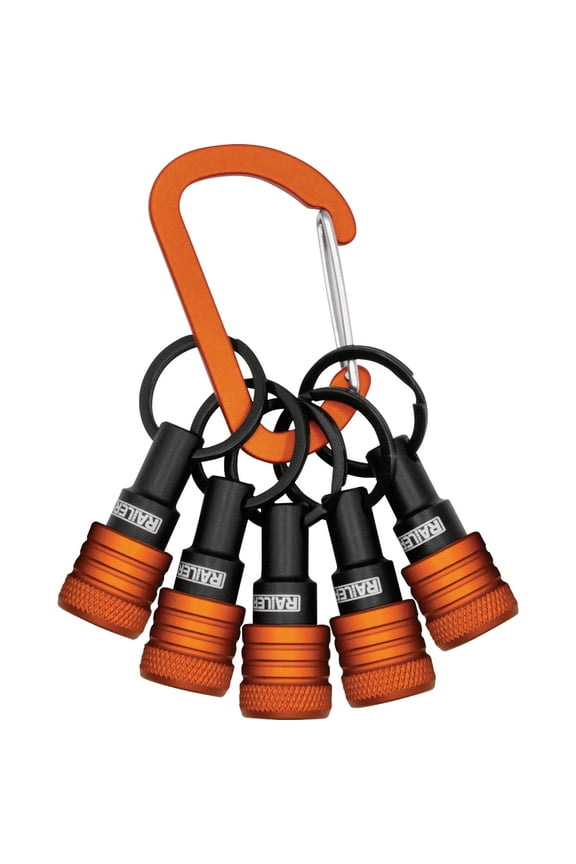 Bit Holder Keychain 5pc - 1/4 inch Hex Shank Aluminum Alloy Bit Holders - Quick Release Bit Holder for Nut Driver, Screwdriver & Drill Bits w/Carabiner - Tool Gifts for Men