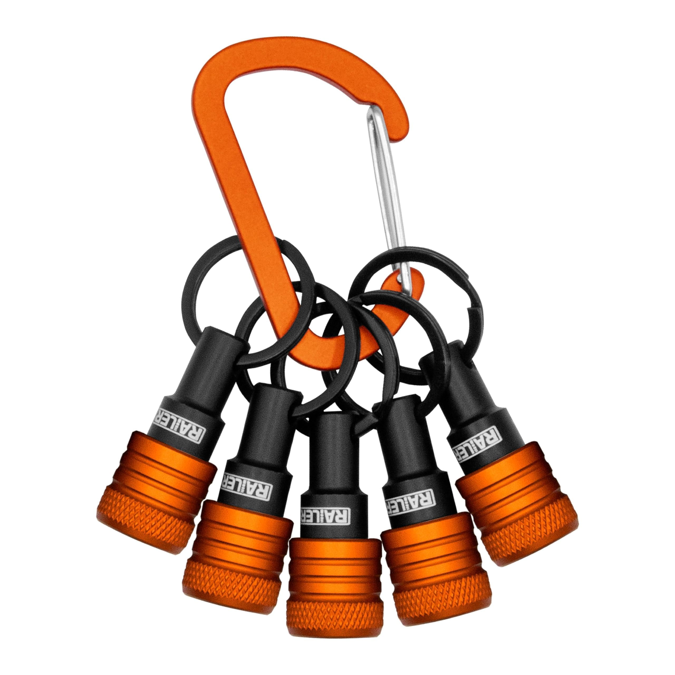 Railer Bit Holder Keychain 5pc 1/4 inch Hex Shank Bit Holders Quickchange Design For Nut