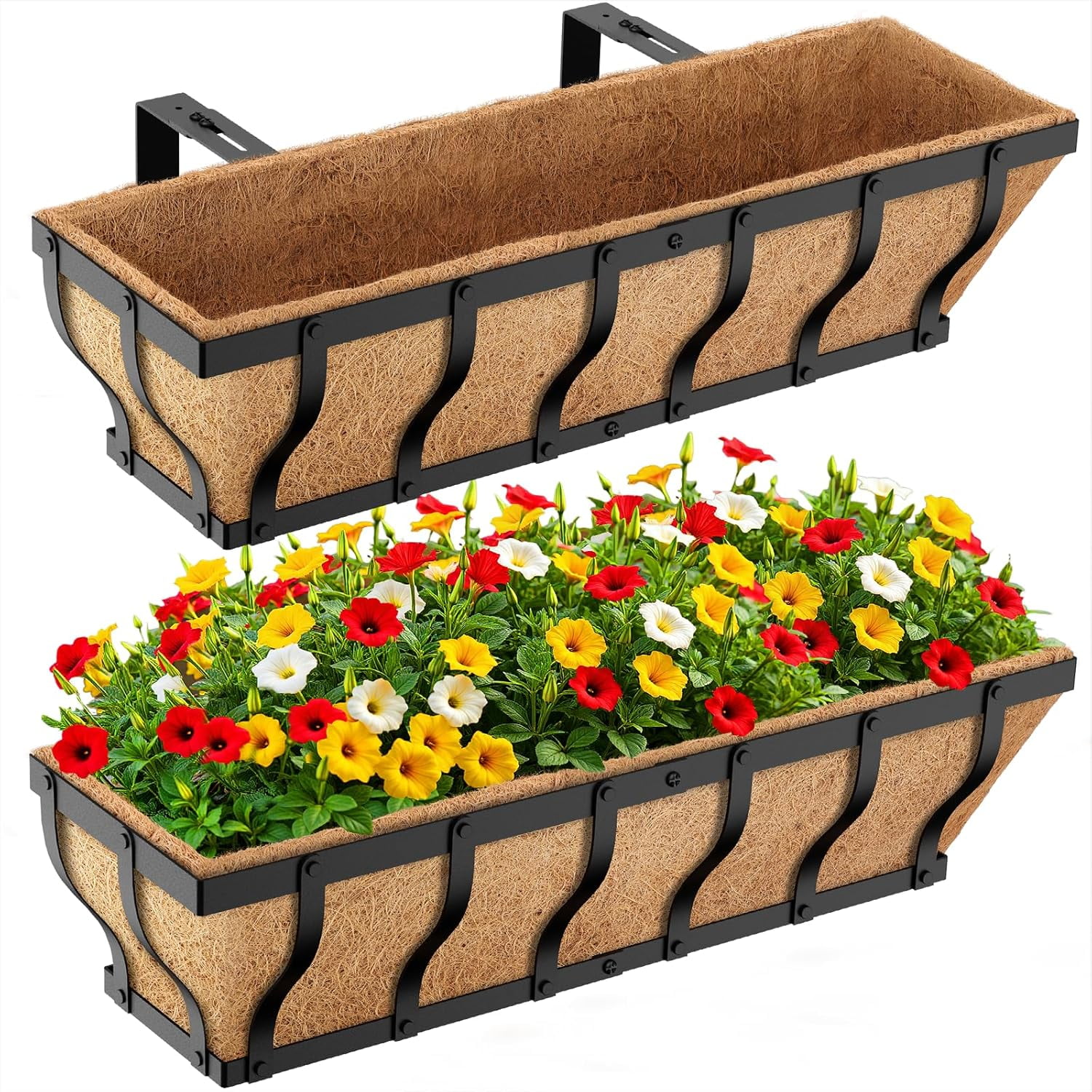 Railing Planter Boxes, Heavy Duty Window Box Planters, Adjustable ...