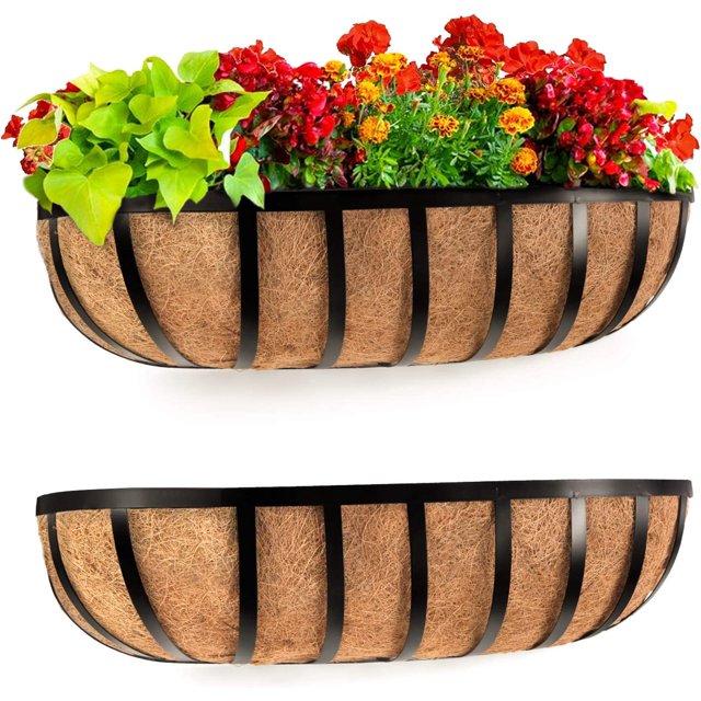 Railing Planter Window Box Deck Balcony Rail Planter 24 Inch for Porch ...
