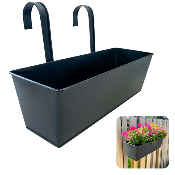 Railing Planters Outdoor Balcony 11 Inch Deck Over The Railing Planter Boxes Hanging Planters for Fence Flower