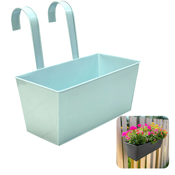 Railing Planters Outdoor Balcony 11 Inch Deck Over The Railing Planter Boxes Hanging Planters for Fence Flower