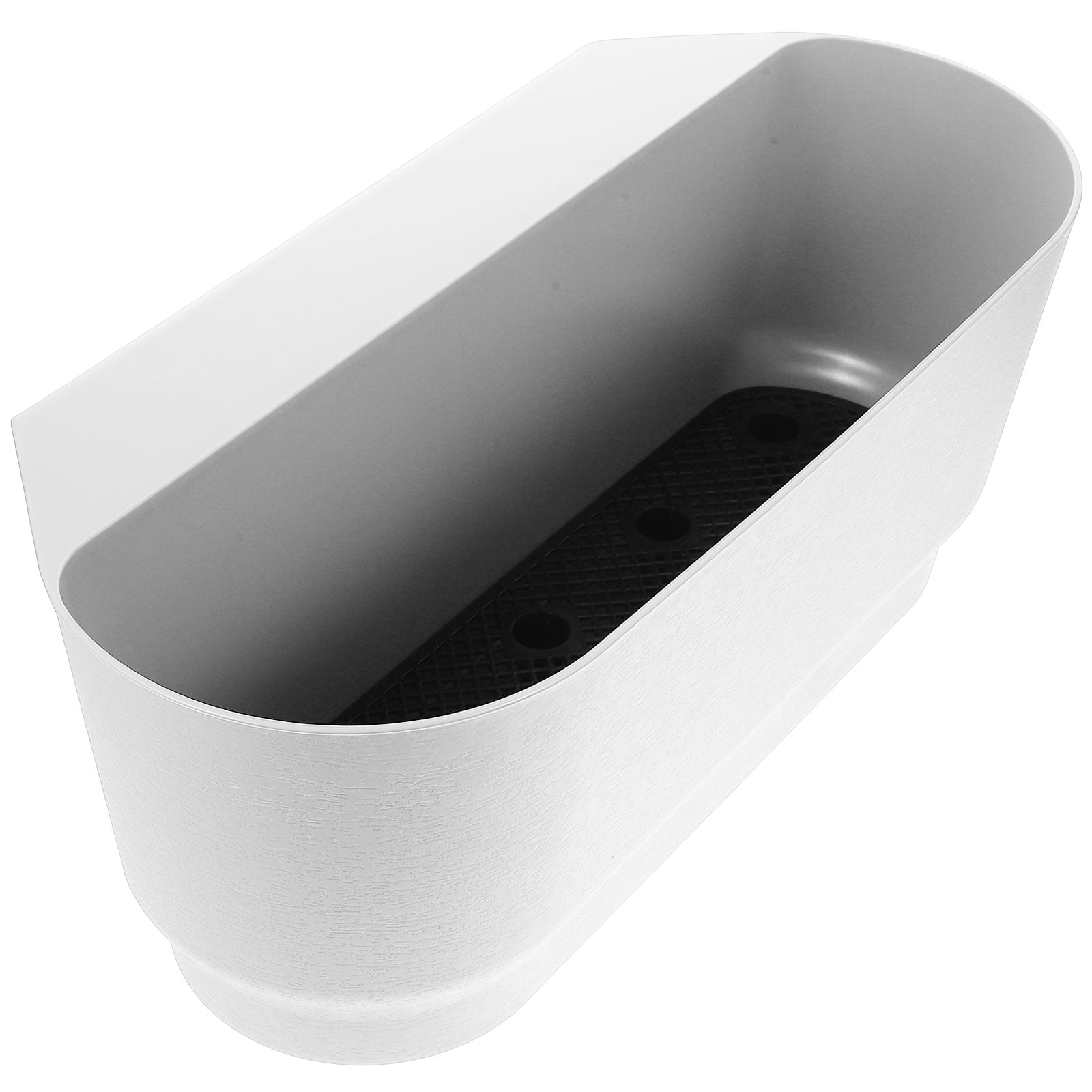 USHOBE White Hanging Plant Pot for Balcony Railing with Practical Gap Design for Easy Hanging
