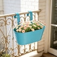 thumbnail image 1 of Railing Planters Outdoor, Metal Hanging Flower Bucket, Indoor Patio Fence Planter Box Balcony Garden Wall Decor Rail Deck Decorative, 1 of 6