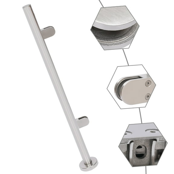 Railing, Premium 304 Stainless Steel, Corrosion and Wear-Resistant, Smooth Burr-Free Surface, Glass/Wood Panel Installation, Simple Setup, Ideal for Safety and Support