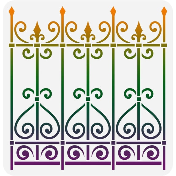 Cardboard Railing Railing Stencil 11.8x11.8 inch Wall Border Stencil Square Plastic ...