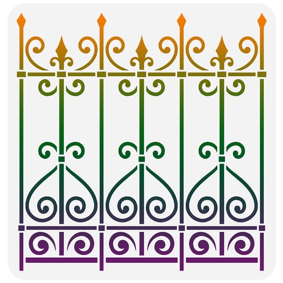 Railing Stencil 11.8x11.8 inch Wall Border Stencil Square Plastic Railing Pattern Stencils Reusable Elegant Classic Wall Stencils