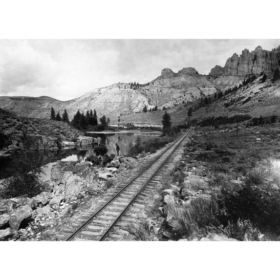 Railroad 19Th Century. Na Railroad Track In The American West. Photograph By William Henry Jackson Late 19Th Century.
