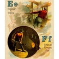 thumbnail image 1 of Railroad ABC - E is fro Engineer & Engine, F is for Fireman & Fuel Poster Print (18 x 24), 1 of 3