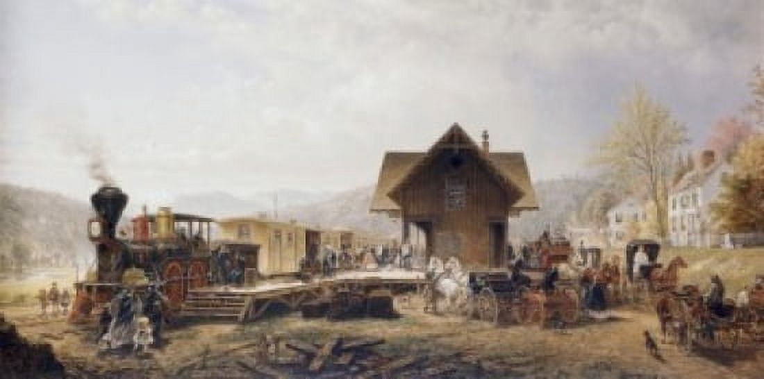 Railroad Arriving Stratford Connecticut Edward Lamson Henry (1841-1919American) Canvas Art - Edward Lamson Henry (18 x 24)