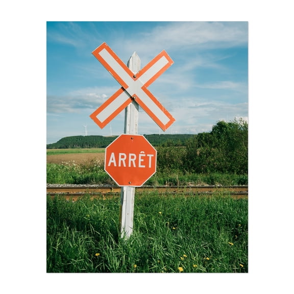 Railroad Crossing, Quebec - Québec Canada Photography Unframed Wall Art Print 11 x 14 inches