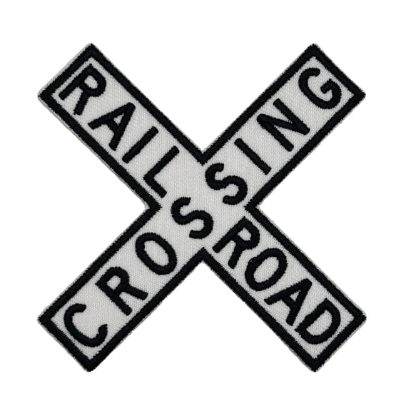Railroad Crossing Sign Embroidered Iron-on Patch
