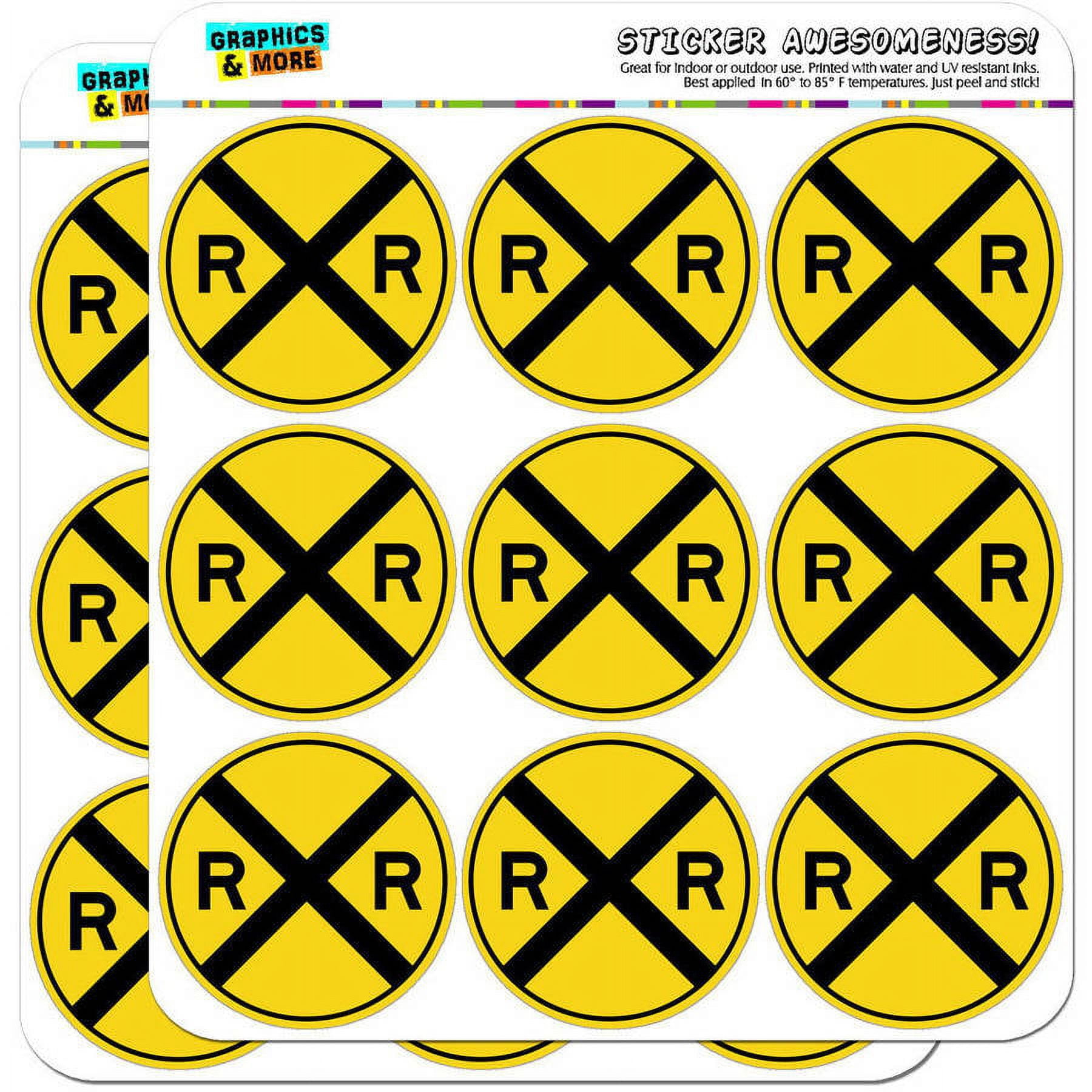 Railroad Crossing Matte Vinyl 2" Crafting Stickers, Set of 18