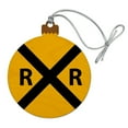 thumbnail image 1 of Railroad Crossing Traffic Sign Train Wood Christmas Tree Holiday Ornament, 1 of 6