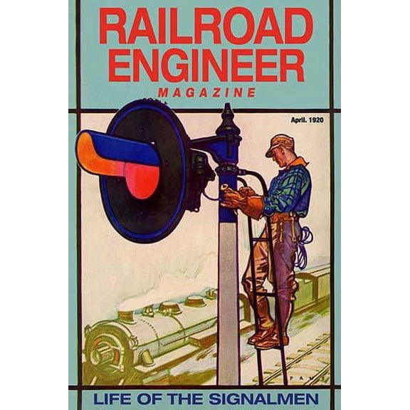 Railroad Engineer Magazine: Life of the Signalmen- Fine Art Canvas Print (20" x 30")