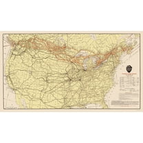 Railroad Map - Canadian Pacific Railway Connections - Poole 1912 - 23 x 40 - Vintage Wall Art
