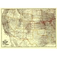 thumbnail image 1 of Railroad Map - Chicago Burlington and Quincy Railroad - Cram 1881 - 23 x 31.71 - Vintage Wall Art, 1 of 5