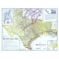 thumbnail image 1 of Railroad Map - Frisco Lines - South Texas Land 1911 - 23 x 30.10 - Vintage Wall Art, 1 of 5