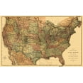 thumbnail image 1 of Railroad Map - Pacific Railroads - Rand McNally 1883 - Vintage Wall Art, 1 of 4