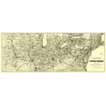 thumbnail image 1 of Railroad Map - United States Railroads 37th Parallel North - Colton 1883 - 23x60 - Vintage Wall Art, 1 of 5