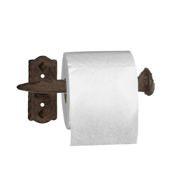 Railroad RR Spike Nail Wall Mount TP Holder Toilet Tissue Paper Roll Hanger Dispenser Train Room Bathroom Home Decor