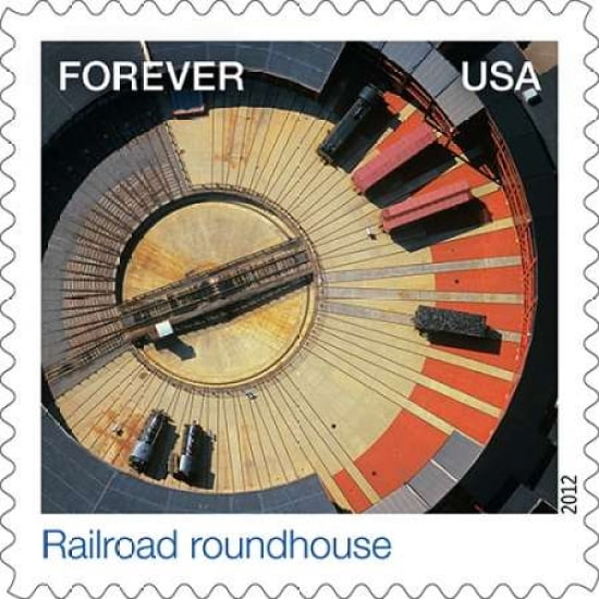 Railroad Roundhouse Canvas Art - US POSTAL SERVICE (24 x 24)