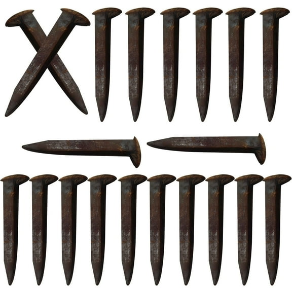 20 Pcs Railroad Spike,Rusty Hammerhead Design,Vintage Industrial Style,Quality Metal for Tent Stakes,Art Projects,Forging Practice