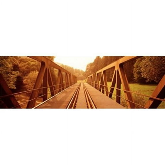 Railroad Tracks and Bridge Germany Poster Print by - 36 x 12