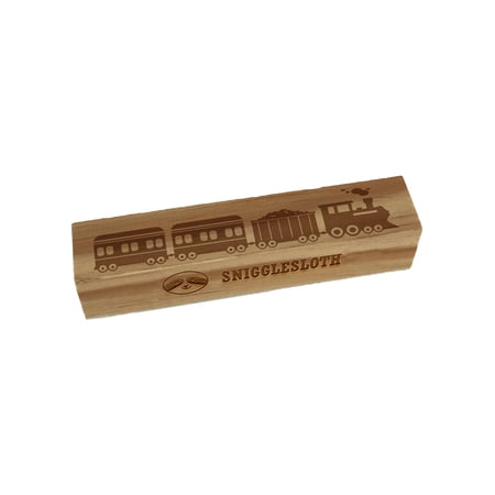 Railroad Train Locomotive with Passenger Cars Rectangle Rubber Stamp Stamping Scrapbooking Crafting - Small 2.50in