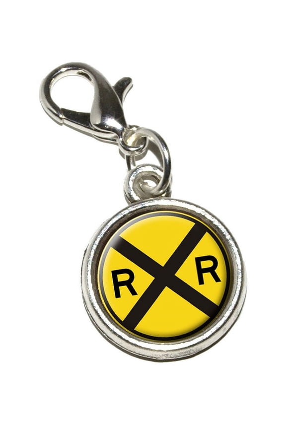 Railroad crossing Traffic Sign - Train Charm