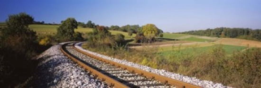 Railroad track passing through a landscape Germany Canvas Art - Panoramic Images (18 x 6)