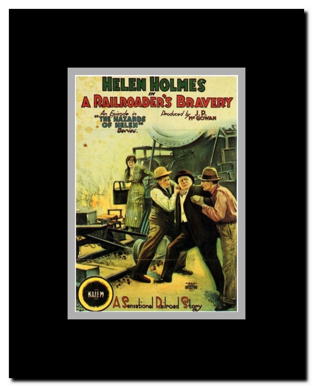 Railroader's Bravery a Framed Movie Poster
