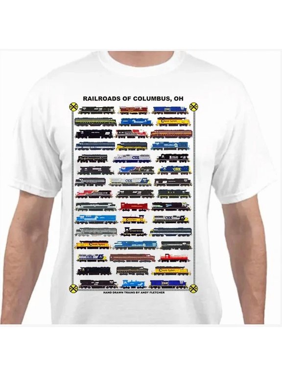 Railroads of Columbus, Ohio Railroad T-Shirt by Andy Fletcher