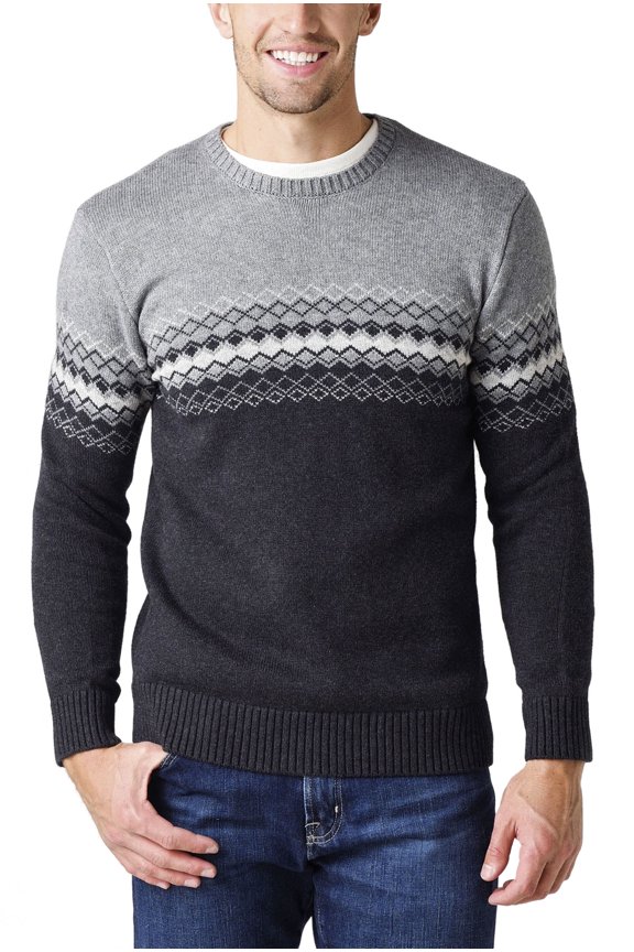 Mens Slim Fit Kieran Crewneck Sweater X-Large Heather Grey/Black NWT $178