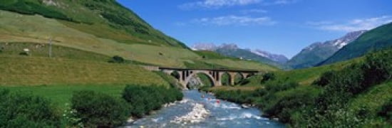 Railway Bridge Switzerland Canvas Art - Panoramic Images (36 x 12)