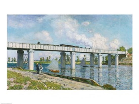 Railway Bridge at Argenteuil 1873 Canvas Art - Claude Monet (24 x 18)